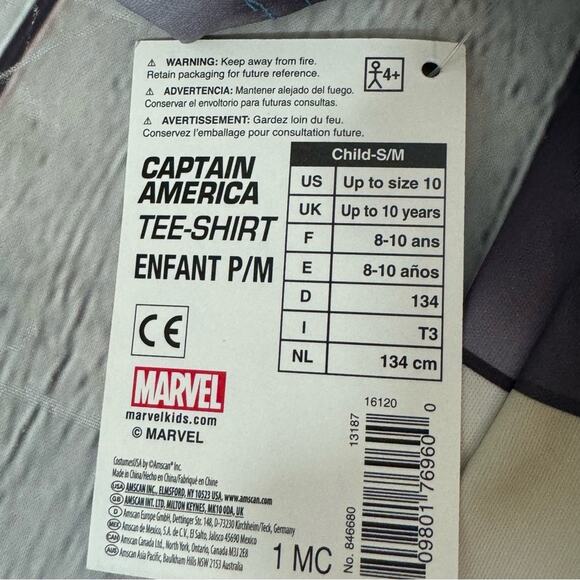 Marvel Captain America Boy’s Halloween Costume Shirt - Picture 4 of 4